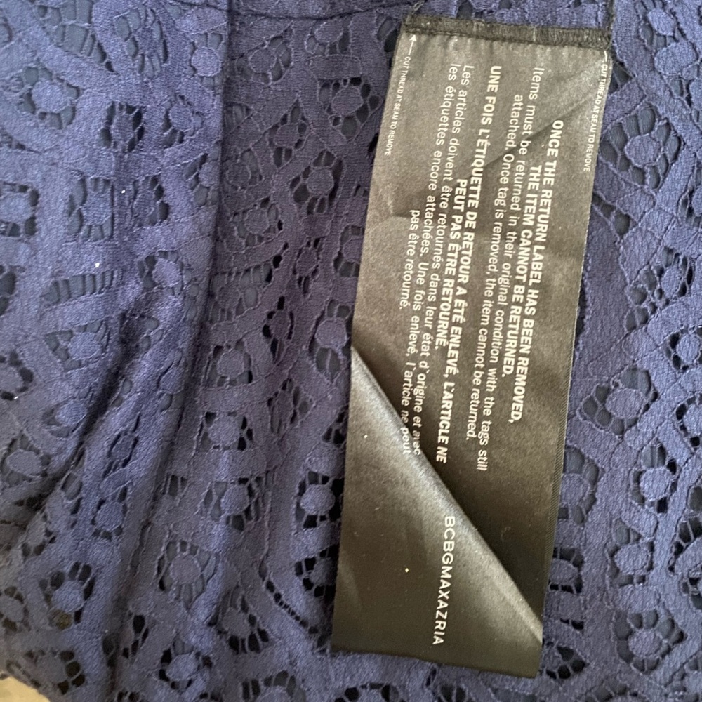 BCBG Maxazria Kaylin Blue striped Lace Dress - Picture 7 of 7